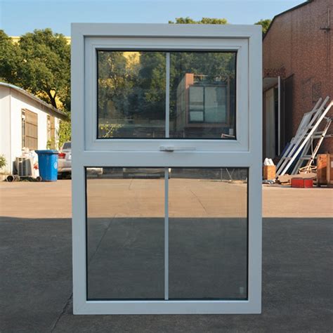 White Color Upvc Profile Awning Window Double Glass With Grid China