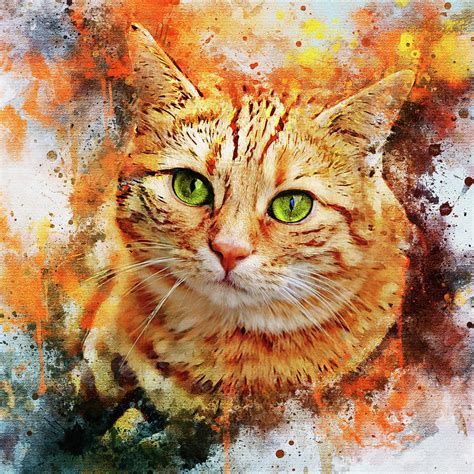Orange Cat Canvas Ginger Cat Canvas Orange Cat Art Orange Tabby Cat