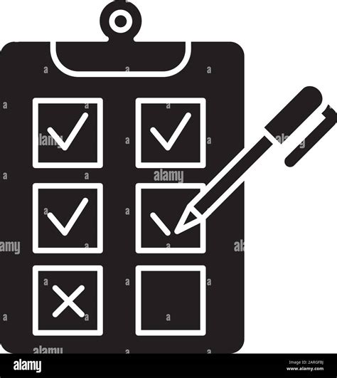 Written Survey Glyph Icon Choosing Option Tick Checkbox Evaluation