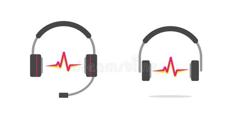 Music Sound Logo For Radio Dj Icon Vector Headset Headphone With