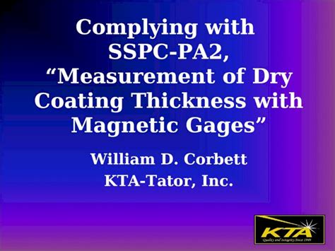 Ppt Complying With Sspc Pa2 “measurement Of Dry Coating Thickness