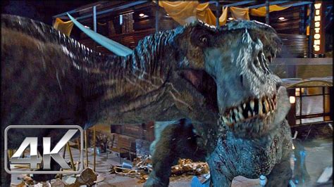 T Rex Vs Indominus Rex Latino 4k Hd Jurassic World 2015