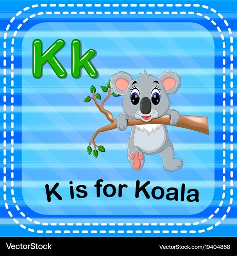 Flashcard Letter K Is For Koala Royalty Free Vector Image