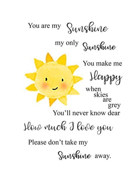 Sunshine Greeting Card Featuring The Digital Art You Are My Sunshine By