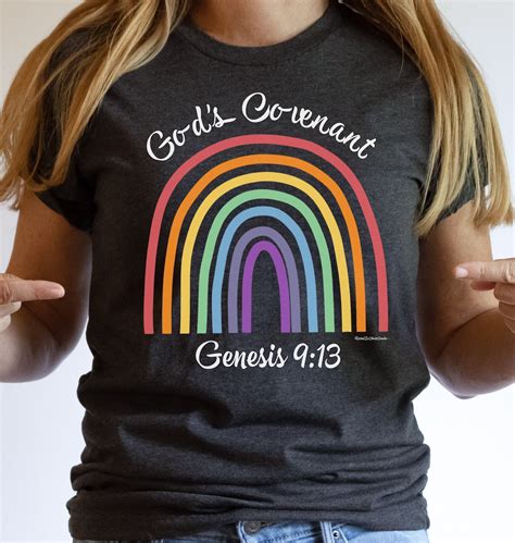 gods covenant genesis 9 13 christian rainbow shirt conservative christian rainbow shirt etsy