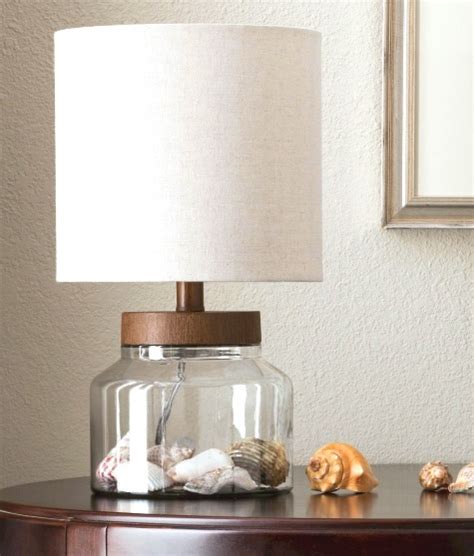 If you knock it onto a hardwood floor it may shatter pretty easily. Fillable Glass Table Lamps | Beach Shell Jar Lamps & More ...