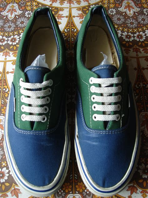 Theothersideofthepillow Vintage Vans 2 Tone Nvay Blue And Green Canvas