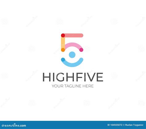 Number Five Logo Template Abstract Human Vector Design Stock Vector