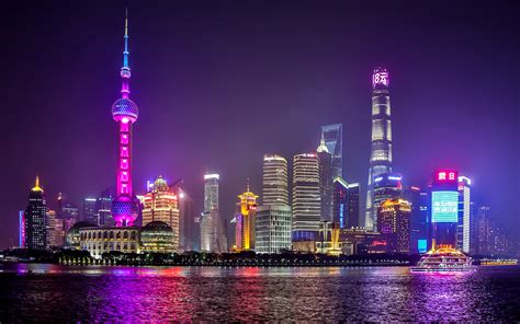 Shanghai Skyline 4k Wallpaper