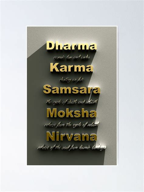 Dharma Karma Samsara Moksha And Nirvana Poster By Foggynotion