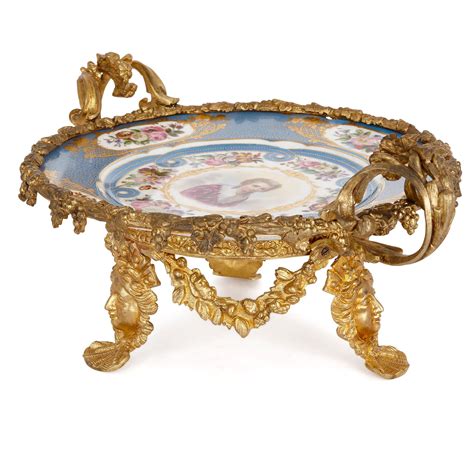 Pair of antique ormolu mounted porcelain decorative plates | Mayfair ...