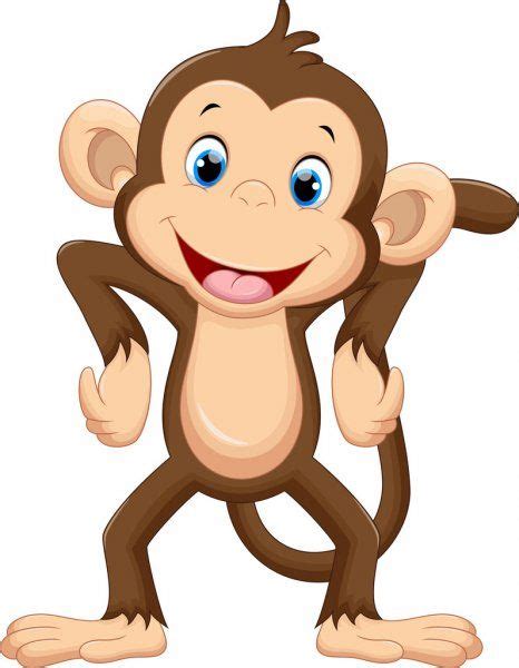 Mignon Singe Dessin Animé — Illustration Cartoon Monkey Cute Monkey