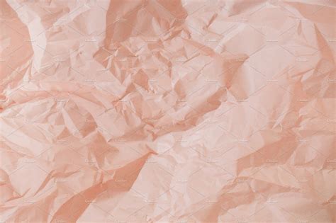 Crumpled Peachy Paper Texture Crumpled Paper Background Crumpled