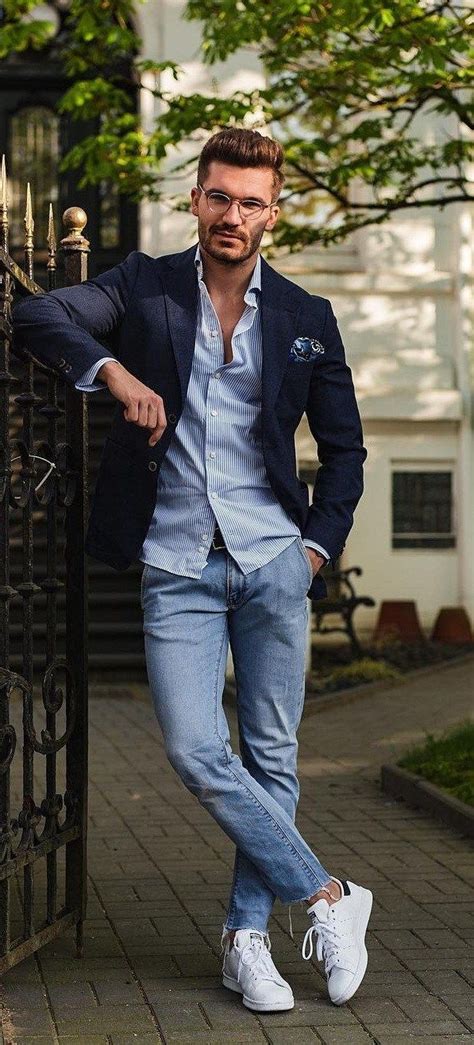 Shirt Jeans And Blazer Outfit For A Smart Casual Look Men