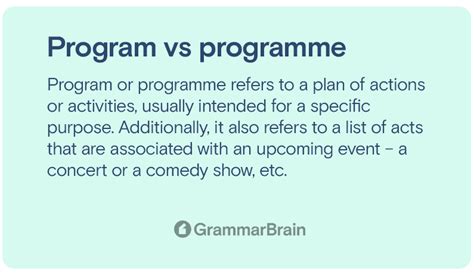 Programme Vs Program—which Is Correct Grammar Examples Grammarbrain