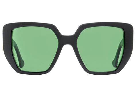 gucci geometric sunglasses black green gg0956s 001 in acetate metal with gold tone us