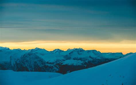 Download Wallpaper 2560x1600 Mountains Snow Sunset