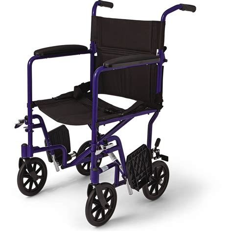 Medline Lightweight Aluminum Transport Wheelchair with 8" Wheels,Swing