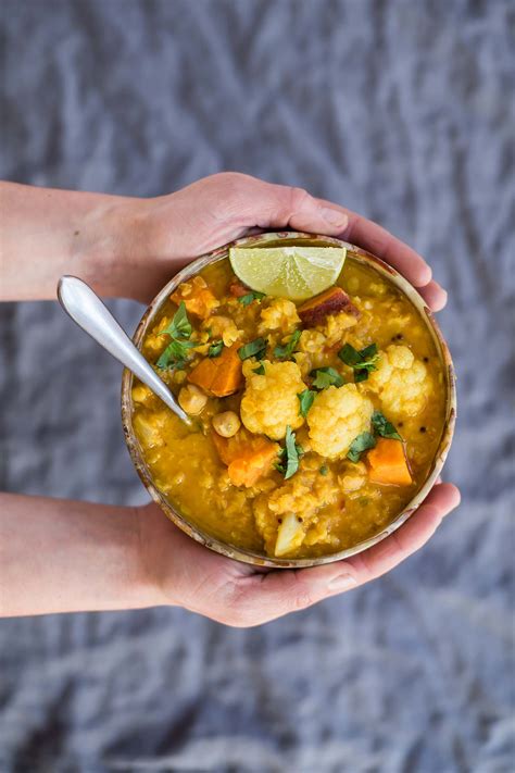Favorite Curried Red Lentil Chickpea Stew With Cauliflower Sweet
