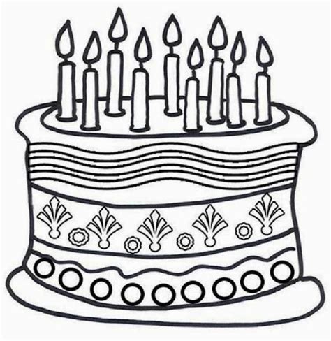 Birthday cake drawing by yayayoyo 17/1,222. Colour Drawing Free Wallpaper: Birthday Cake Printable Coloring ... | Birthday coloring pages ...