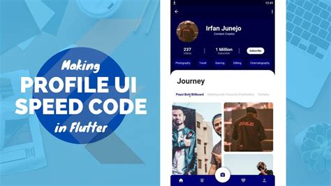 Flutter Profile Ui Speed Code Youtube Otosection