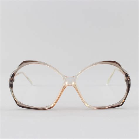 Vintage Eyeglasses Round 80s Eyeglass Frame Grey And Pink Ombre Glasses