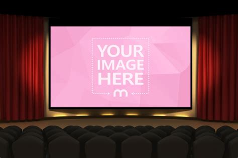 Image On Cinemamovie Hall Screen Mockup Mediamodifier