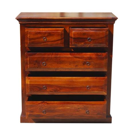 Classic Sheesham Solid Wood Chest Of Drawer 5 Drawer My Furniture Town