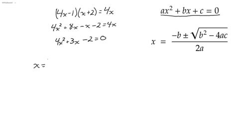 3x 2 2x 1 0 Using Quadratic Formula - Solve each equation using the quadratic formula.