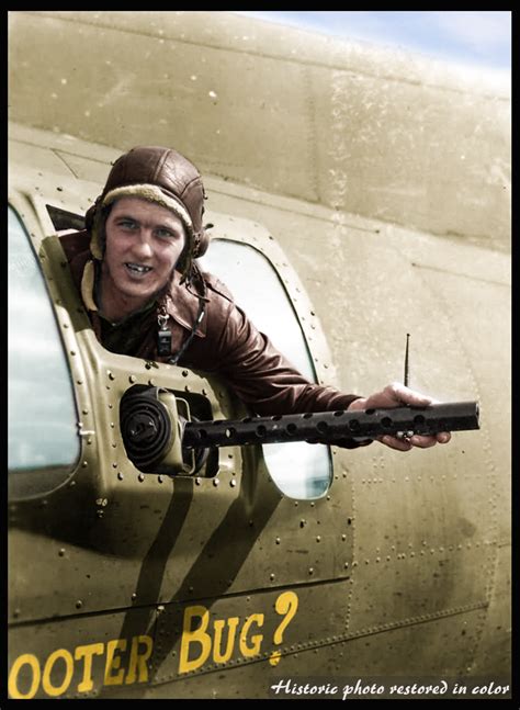 B 17 Waist Gunner 385th Bomb Group 8th Air Force Colored By Historic