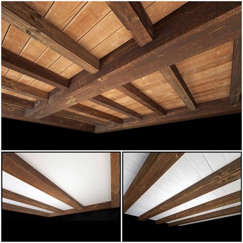 Wooden Ceiling Set 3 3d Model Max Fbx