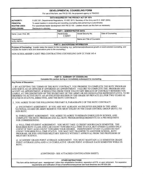 8 Army Counseling Form