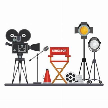 Film Chair Director Directors Camera Cartoon Vector