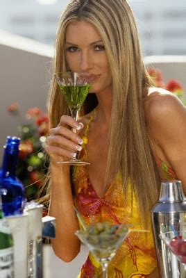 Playbabe Playmate Stephanie Glasson Drinking Cocktail