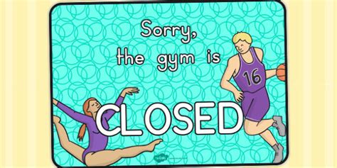 Gym Role Play Closed Sign Australia Gyms Fitness Display