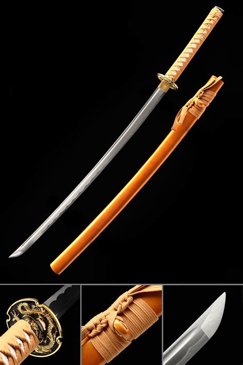 Japanese Sword Handmade Japanese Sword With Orange Scabbard Truekatana