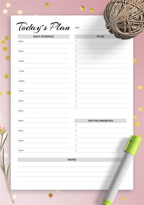 Download Printable Daily Hourly Planner With Flowers Pdf Free