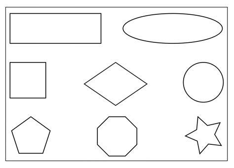 Printable Shapes Simple Illustrations For Preschool Coloring Pages