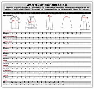 School Uniforms Size Chart Threads Uae
