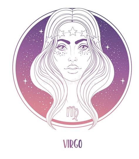 Illustration Of Virgo Astrological Sign As A Beautiful Girl Zodiac