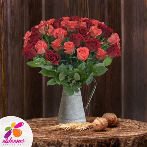 Red And Coral Roses Ebloomsdirect Eblooms Farm Direct Inc