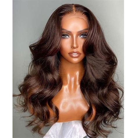 4 Dark Brown Colored Human Hair Wigs Alipearl Lace Front Wigs