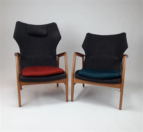 Pair Of Bovenkamp Easy Chairs By Arnold Madsen And Henry Schubell 1960s