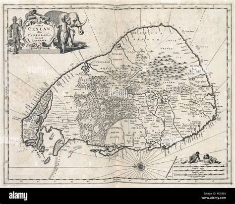 Map Of The Island Of Ceylon Stock Photo Alamy