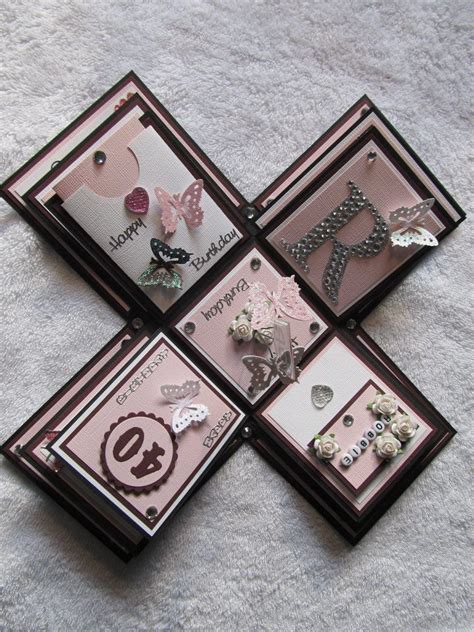 Your paper should now be divided into 9 even squares. Exploding box card (opened) | Made by Me | Pinterest ...