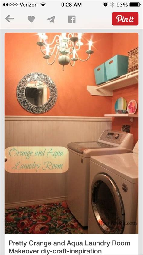Perfect Color Orange Laundry Rooms Aqua Laundry Rooms Stylish