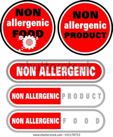 Non Allergenic Products Stickers Stock Vector Royalty Free 141178753