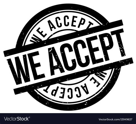 We Accept Rubber Stamp Royalty Free Vector Image