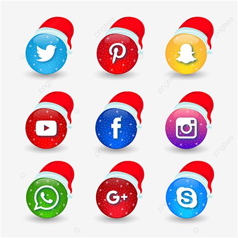Snapchat Whatsapp Youtube Vector Hd Images Social Media Christmas
