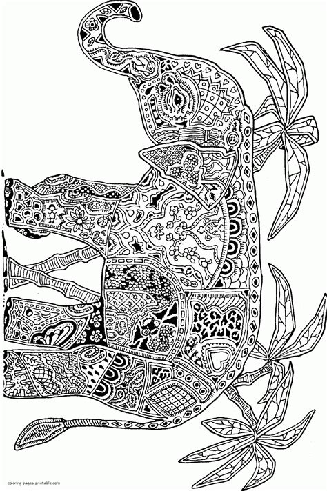 Wild Animal Coloring Pages. Elephant || COLORING-PAGES-PRINTABLE.COM